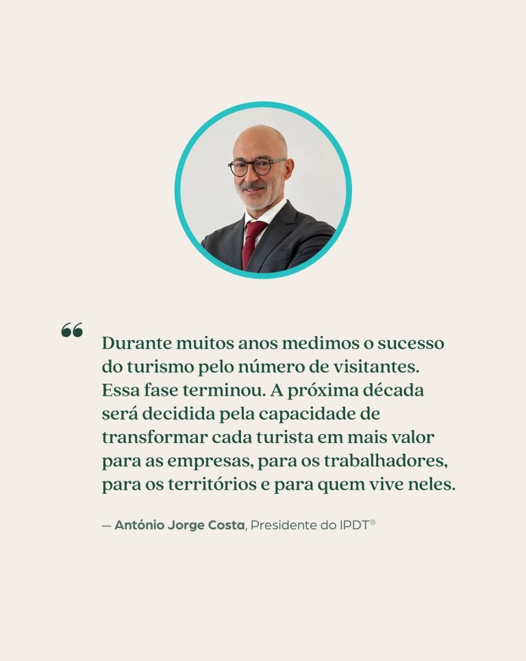 Citação de António Jorge Costa sobre turismo e criação de valor